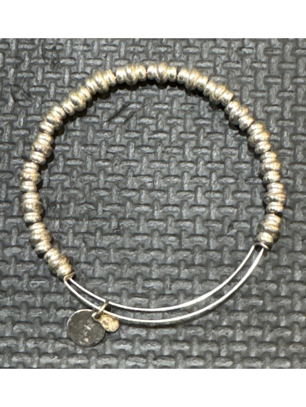 Alex and Ani Silver Toned Beaded Expandable Bangle Bracelet